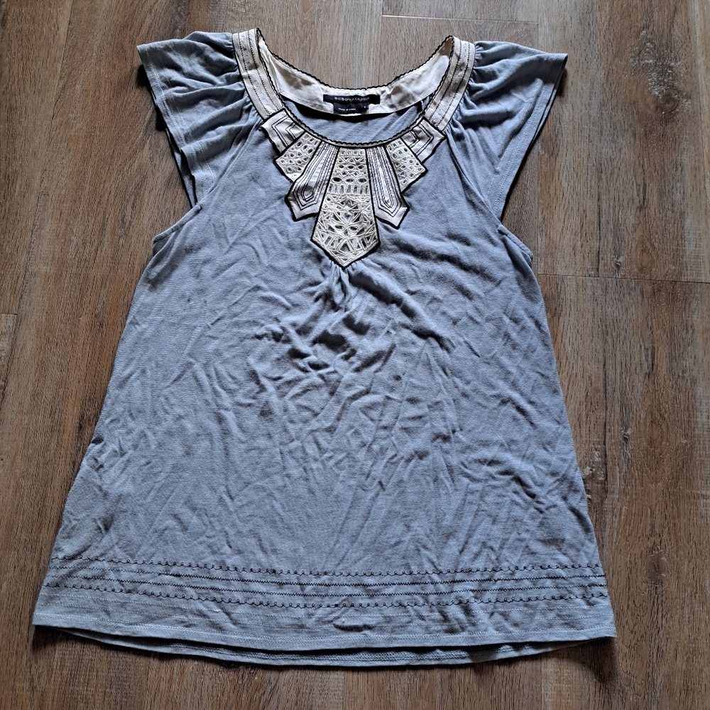 BCBGMazAzria Tank Top Light Mint Green Ancient Chain Design Women's Size Small